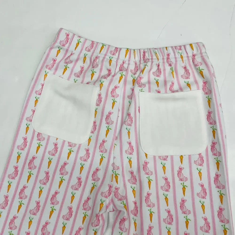 NWT Smockingbird Size 7 Pink Bunny Knit PJs